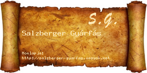 Salzberger Gyárfás névjegykártya